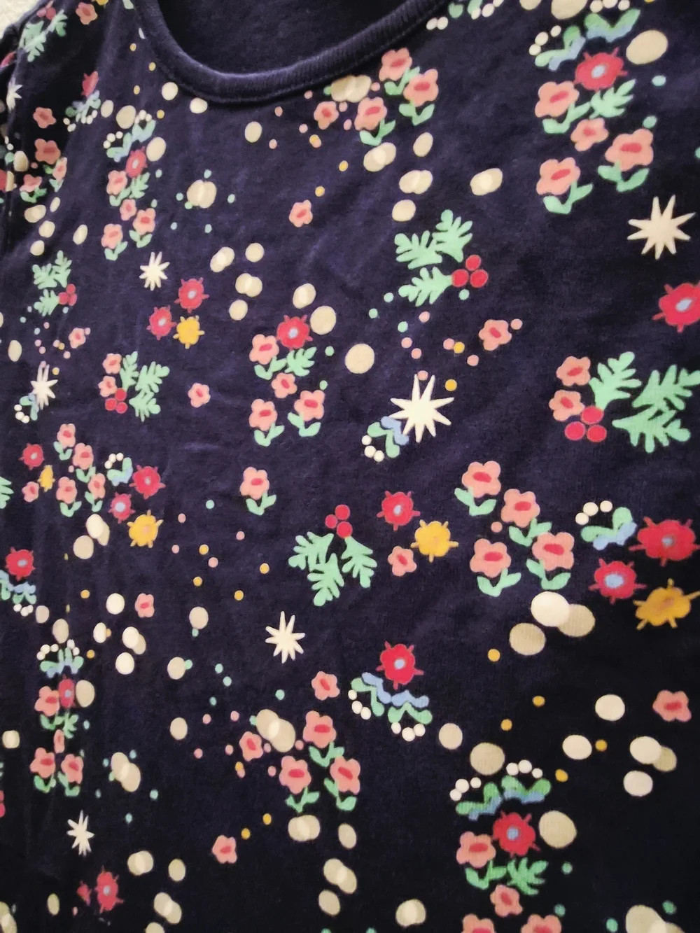 Hanna Andersson Navy Floral Short-Sleeve Fit-and-Flare Dress
